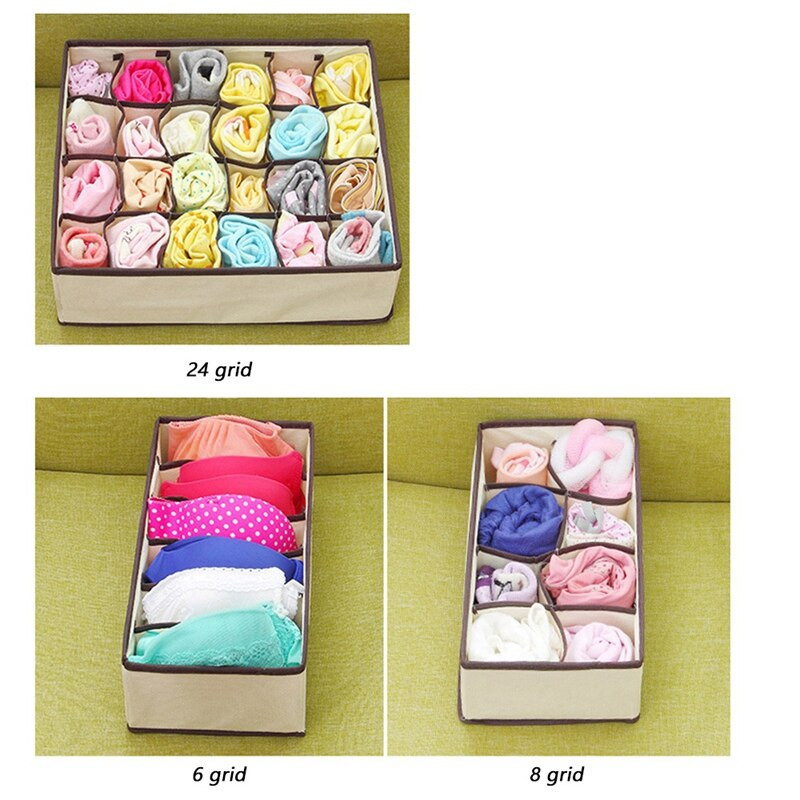 Hot 3 db szett Alsónemű Melltartó Szervező Tároló doboz Bézs Fiók Szekrény Szervező Dobozok Fehérneműhöz Sálak Zokni Melltartó