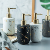 Kerámia szappanadagoló tálca lotionpalackkészlet Arany márvány porcelán piperecikkek fürdőszobai dekorációs kiegészítők nyomós típus