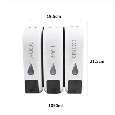 Folyékony szappanadagoló fali fürdőszobai háromszoros/dupla szett tusfürdő kézi szappan sampon adagoló konyhai fürdőszoba kiegészítők