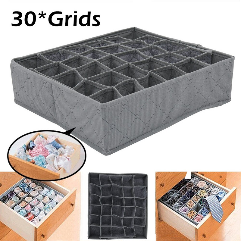 Spintos Tvarkyklės Dėžutė Sulankstomas apatinis Tvarkykla laikymo pertvaros Stalčių dėtuvės Kojinės 30 tinklelių Dėžė drabužiams