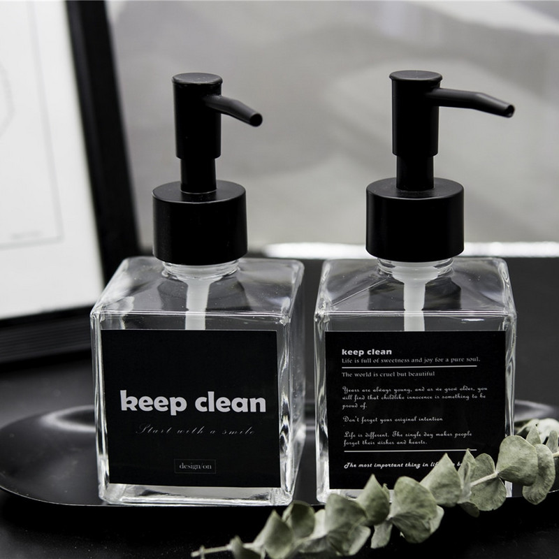 200 ml-es üvegszappan adagoló Kezdőlap Szállodai Fürdőszoba Kézmosó Palack Nordic Kitchen Lotion Folyékony mosószeres palack