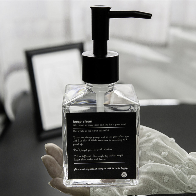 200 ml-es üvegszappan adagoló Kezdőlap Szállodai Fürdőszoba Kézmosó Palack Nordic Kitchen Lotion Folyékony mosószeres palack