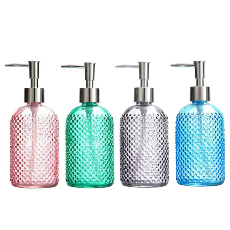 Nešiojamas stiklinis rankinis skysto muilo dozatorius siurblys šampūnas buteliukas dušo želė laikymo dėžutė virtuvės kriauklė vonios kambario priedų rinkinys NAUJAS