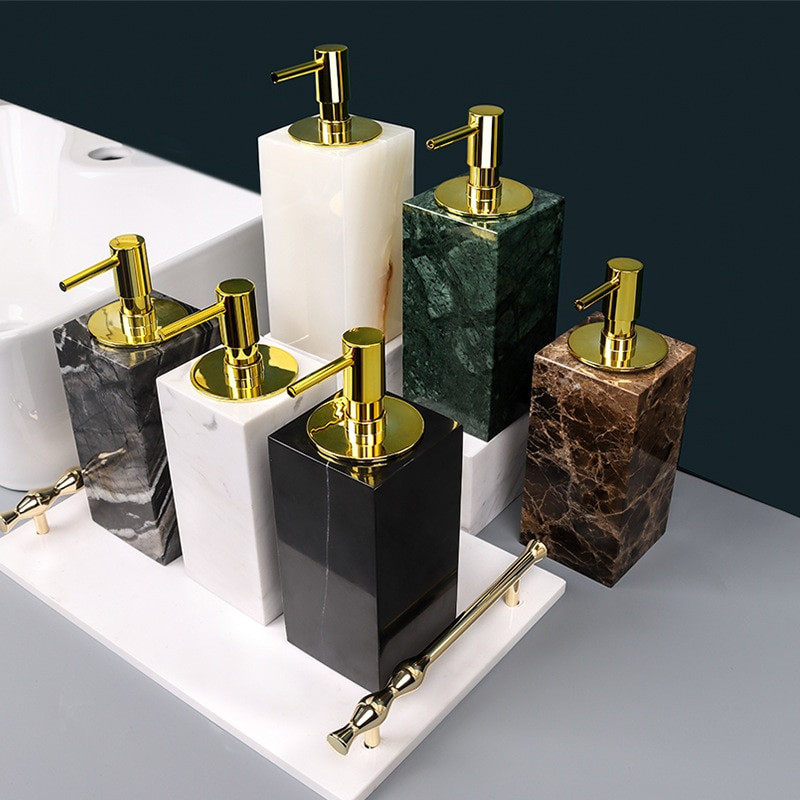 Lotion Bottle Fürdőszoba piperecikkek Press Bottle Modern minimalista luxus márvány mintás háztartási cikkek konyhai szappanadagoló