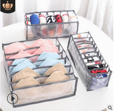 3 db/Szett Szekrény rendszerező tároló doboz elválasztott melltartó tároló doboz háztartási 7 rácsos zokni rendszerező doboz összecsukható fiókos rendszer