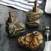 Creative Ceramic Lotion Bottle Stone Design 310 ml samponos flakon folyékony szappanadagoló fürdőszobai kiegészítők SZ-LB20112911