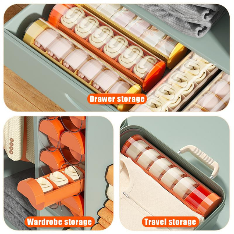 Cilindrinės kojinės laikymo dėžutės kelnaitės ir kojinės Nešiojami dulkėms atsparūs apatiniai laikymo stalčiai kojinės laikymo dėžutės stalčių laikikliai