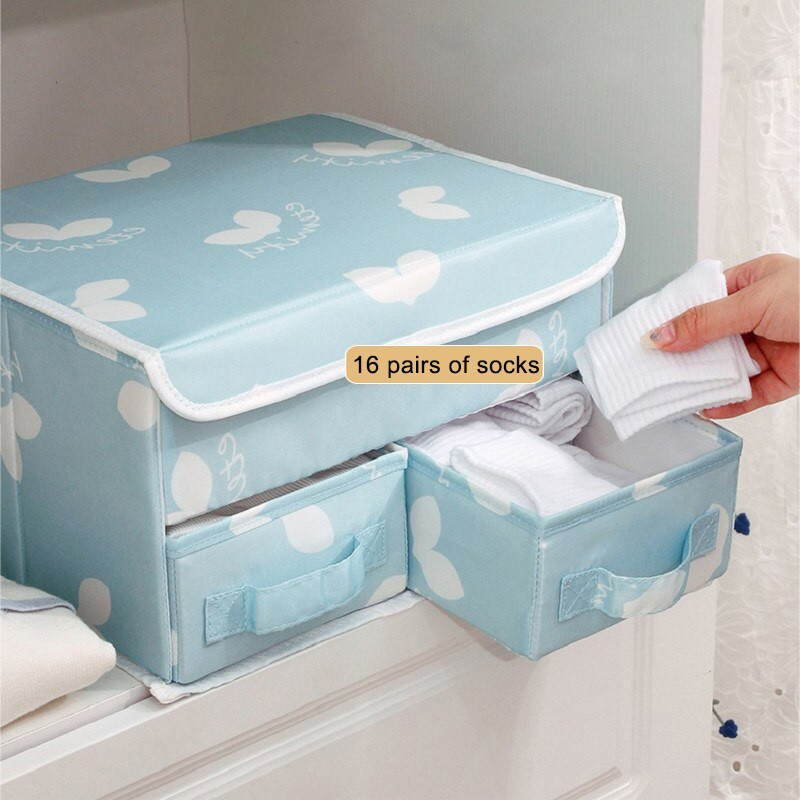 Apatinių drabužių laikymo dėžė Apatinės kelnės kojinės Liemenėlės stalčių laikiklis Dulkėms atsparus drabužių spinta Apatinių drabužių skirstytuvas dėžutė sulankstoma spinta