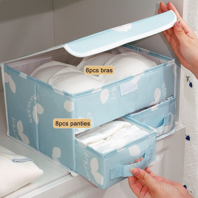 Apatinių drabužių laikymo dėžė Apatinės kelnės kojinės Liemenėlės stalčių laikiklis Dulkėms atsparus drabužių spinta Apatinių drabužių skirstytuvas dėžutė sulankstoma spinta