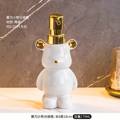 Animacinių filmų keramikos losjono buteliukas lokys Preso tipo muilo butelis Vonios kambario laikymo priedai Muilo dozatorius Automatinė virtuvė