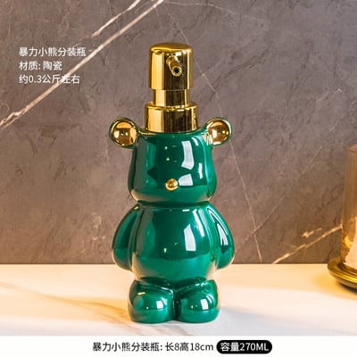 Animacinių filmų keramikos losjono buteliukas lokys Preso tipo muilo butelis Vonios kambario laikymo priedai Muilo dozatorius Automatinė virtuvė