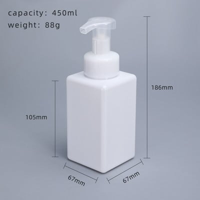 10 bucăți de 450 ml sticle pătrate cu dozator de spumă, sticle PETG cu pompă pentru săpun, șampon, baie, organizator de bucătărie de înaltă calitate