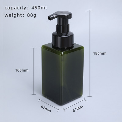 10 bucăți de 450 ml sticle pătrate cu dozator de spumă, sticle PETG cu pompă pentru săpun, șampon, baie, organizator de bucătărie de înaltă calitate