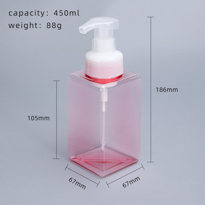 10 bucăți de 450 ml sticle pătrate cu dozator de spumă, sticle PETG cu pompă pentru săpun, șampon, baie, organizator de bucătărie de înaltă calitate