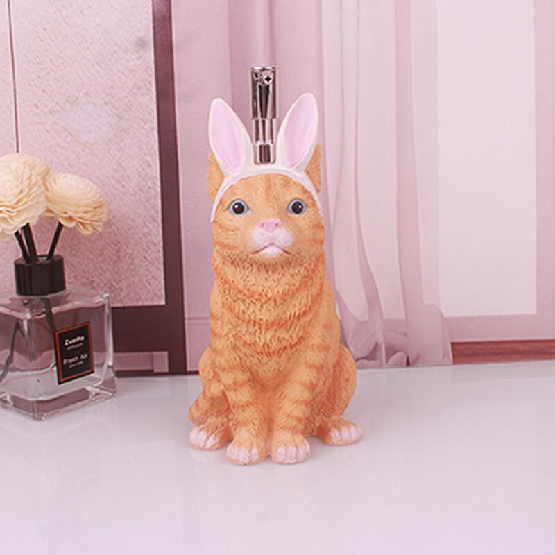 Cartoon Cat Press Type Lotion Palack Hordozható Utazási Kozmetikumok Palackos Kézfertőtlenítő Tusfürdő Szappan adagoló Fürdőszoba dekoráció