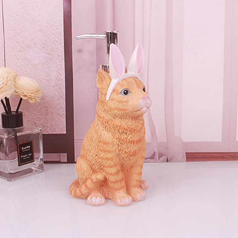 Cartoon Cat Press Type Lotion Palack Hordozható Utazási Kozmetikumok Palackos Kézfertőtlenítő Tusfürdő Szappan adagoló Fürdőszoba dekoráció