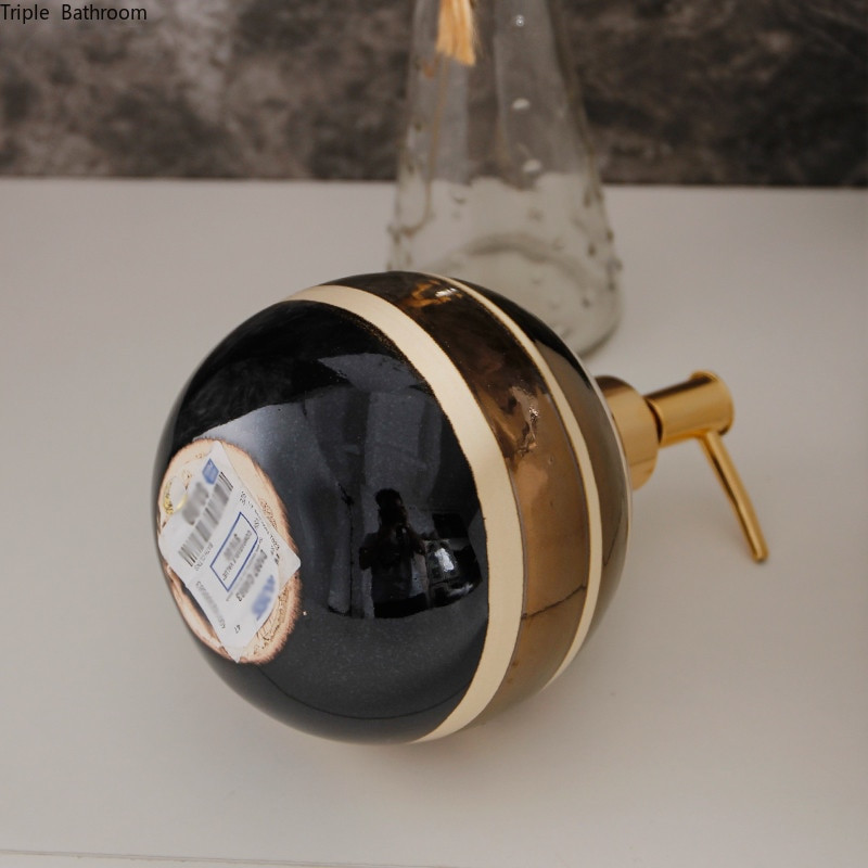 Kerámia Lotion palack Fürdőszoba Mosó Kiegészítők Kerekcsíkos Szappan adagoló Otthoni kézfertőtlenítő Tusfürdős üvegek 630ml