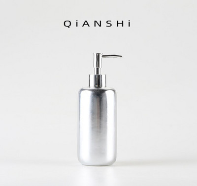 Sidabrinis keraminis losjono buteliukas Rankų dezinfekavimo priemonės buteliukai Muilo dozatorius Šampūno buteliukai Dušo želė buteliukai Vonios reikmenys