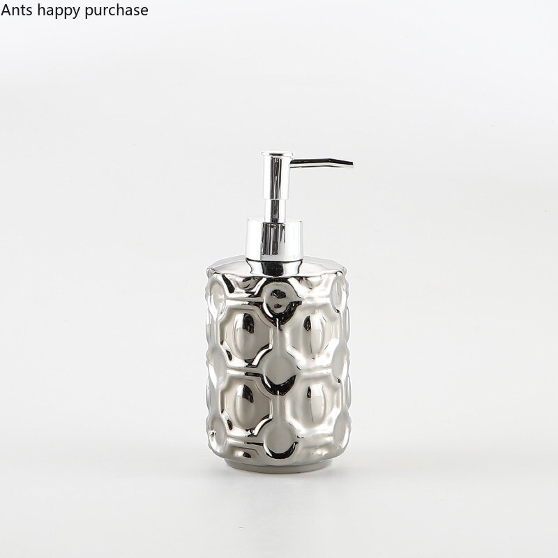 Sidabrinis keraminis losjono buteliukas Rankų dezinfekavimo priemonės buteliukai Muilo dozatorius Šampūno buteliukai Dušo želė buteliukai Vonios reikmenys