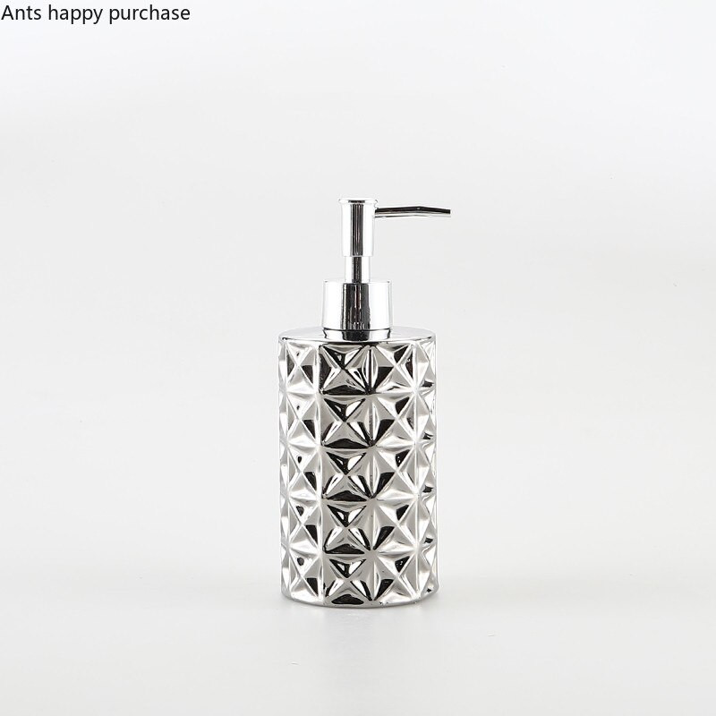 Sidabrinis keraminis losjono buteliukas Rankų dezinfekavimo priemonės buteliukai Muilo dozatorius Šampūno buteliukai Dušo želė buteliukai Vonios reikmenys