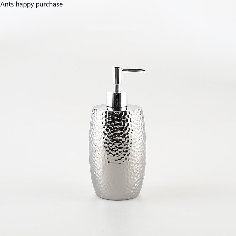Sidabrinis keraminis losjono buteliukas Rankų dezinfekavimo priemonės buteliukai Muilo dozatorius Šampūno buteliukai Dušo želė buteliukai Vonios reikmenys