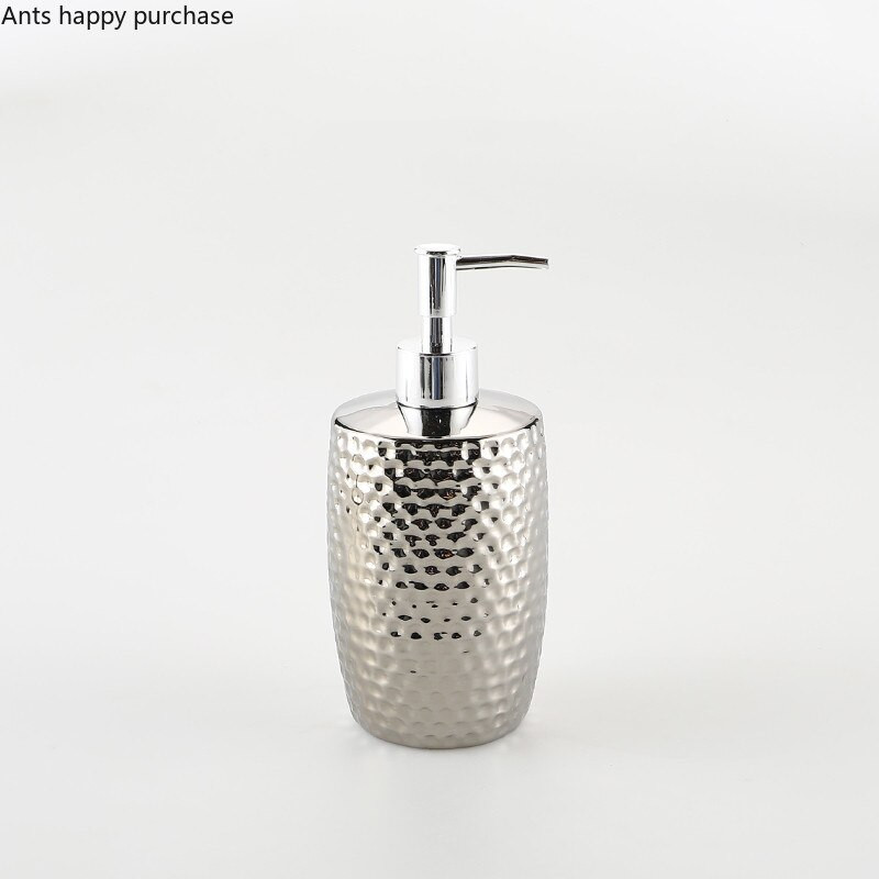 Sidabrinis keraminis losjono buteliukas Rankų dezinfekavimo priemonės buteliukai Muilo dozatorius Šampūno buteliukai Dušo želė buteliukai Vonios reikmenys