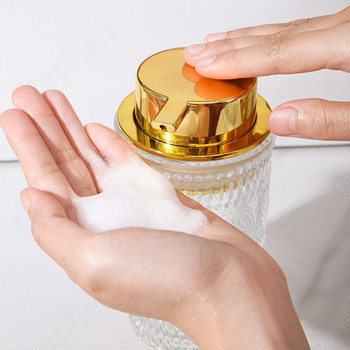 Creative Relief Craft Glass Soap Dispenser European Classical Press Mousse Αφρώδης λοσιόν Μπουκάλι Διακόσμηση Αξεσουάρ μπάνιου