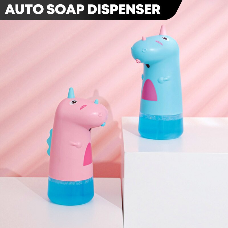 250 ml aranyos dinoszaurusz automata szappanadagoló érintésmentes, szivárgásmentes folyékony kézfertőtlenítő mosogatószer-adagoló fürdőszobai konyhához