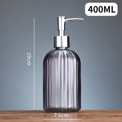 400 ml-es üvegprés palack kézi szappanadagoló átlátszó üveg kézfertőtlenítő palack tartály prés üres palack fürdőszoba