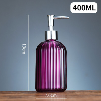 400 ml-es üvegprés palack kézi szappanadagoló átlátszó üveg kézfertőtlenítő palack tartály prés üres palack fürdőszoba