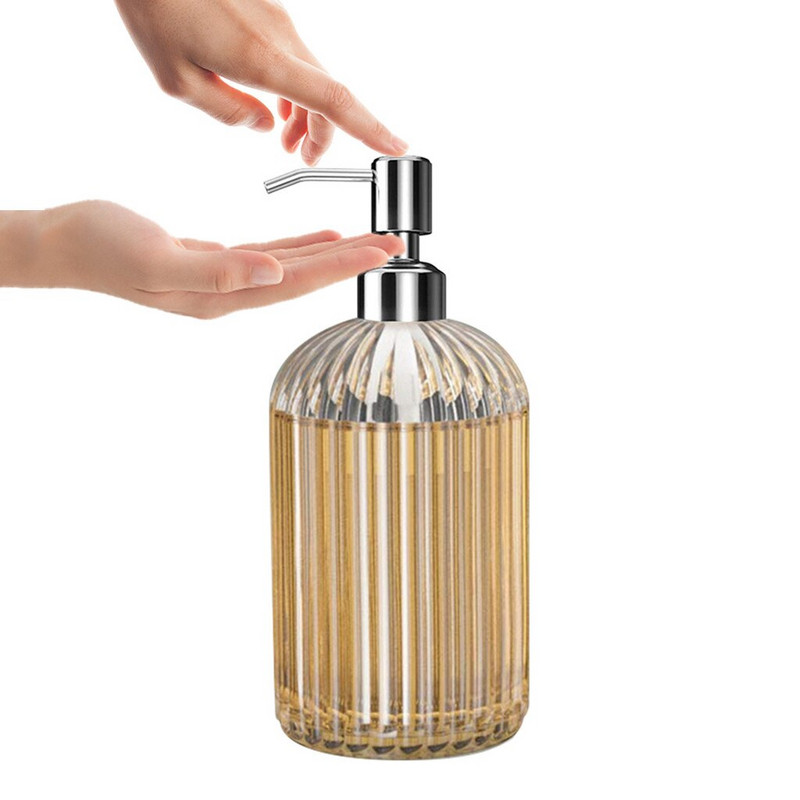 400 ml-es üvegprés palack kézi szappanadagoló átlátszó üveg kézfertőtlenítő palack tartály prés üres palack fürdőszoba