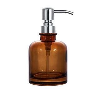 350 ml vonios kambario muilo dozatorius stiklinis butelis nerūdijančio plieno siurblio galvutė rankų muilas indų muilas, užpildomas buteliukas Virtuvės priedai