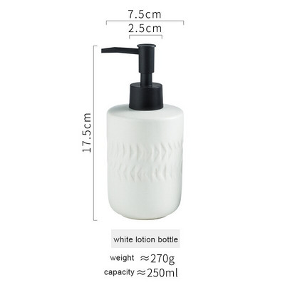 Palackos folyékony szappan adagolók Kerámia pumpás flakon sampon adagoló fürdőszobai kiegészítőkhöz