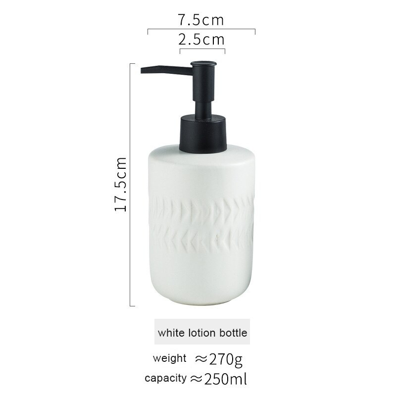Palackos folyékony szappan adagolók Kerámia pumpás flakon sampon adagoló fürdőszobai kiegészítőkhöz
