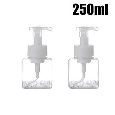 2 db 250/450 ml-es üres műanyag habzó kézi hordozható szappanadagoló habszivattyús flakon fürdőszobai konyhába