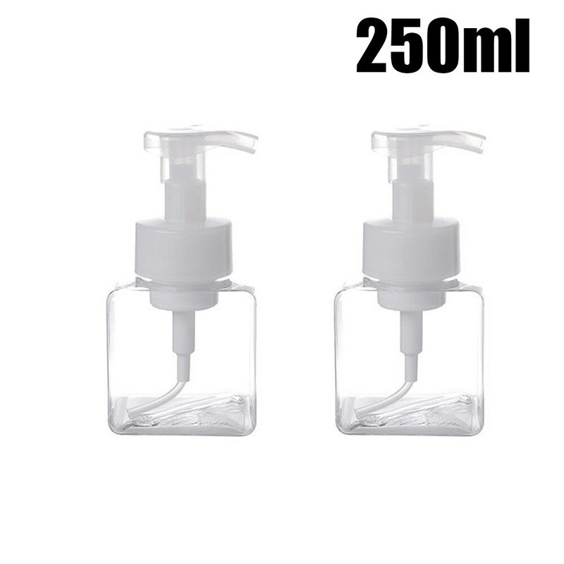2 db 250/450 ml-es üres műanyag habzó kézi hordozható szappanadagoló habszivattyús flakon fürdőszobai konyhába