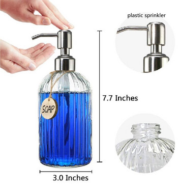 Υψηλής ποιότητας μεγάλος χειροκίνητος διανομέας σαπουνιού Clear Glass Hand Sanitizer Bottle Press Containers Bathroom Empty Bottles Glass 400ML
