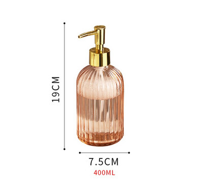 Aukštos kokybės didelis rankinis muilo dozatorius skaidraus stiklo rankų dezinfekavimo priemonės buteliukų presavimo talpyklos vonios kambario tušti buteliai, stiklas 400 ml