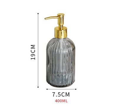 Aukštos kokybės didelis rankinis muilo dozatorius skaidraus stiklo rankų dezinfekavimo priemonės buteliukų presavimo talpyklos vonios kambario tušti buteliai, stiklas 400 ml
