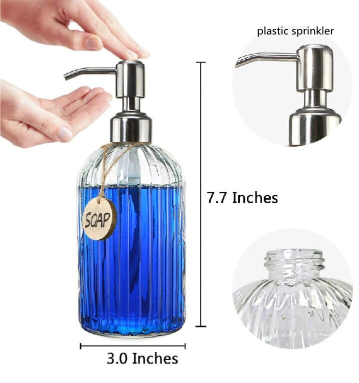 Aukštos kokybės didelis rankinis muilo dozatorius skaidraus stiklo rankų dezinfekavimo priemonės buteliukų presavimo talpyklos vonios kambario tušti buteliai, stiklas 400 ml