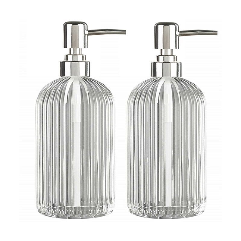 Aukštos kokybės didelis rankinis muilo dozatorius skaidraus stiklo rankų dezinfekavimo priemonės buteliukų presavimo talpyklos vonios kambario tušti buteliai, stiklas 400 ml