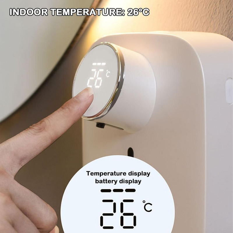 Αυτόματη συσκευή διανομής σαπουνιού χωρίς αφή, επιτοίχια, μηχάνημα υγρού αφρού USB, Ηλεκτρικός αισθητήρας υπερύθρων Εργαλείο απολύμανσης χεριών χωρίς χέρια