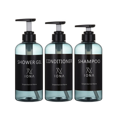 3 buc/set sticle dozator de sapun Șampon de baie Balsam de duș Sticle reîncărcabile cu etichete 500ML/10.58zo