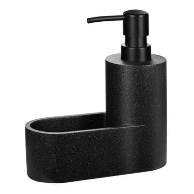 Dozator de săpun lichid cu suport pentru burete, dozator de săpun de vase Sticlă cu pompă cu suport pentru perie pentru chiuvetă de bucătărie, baie, blat