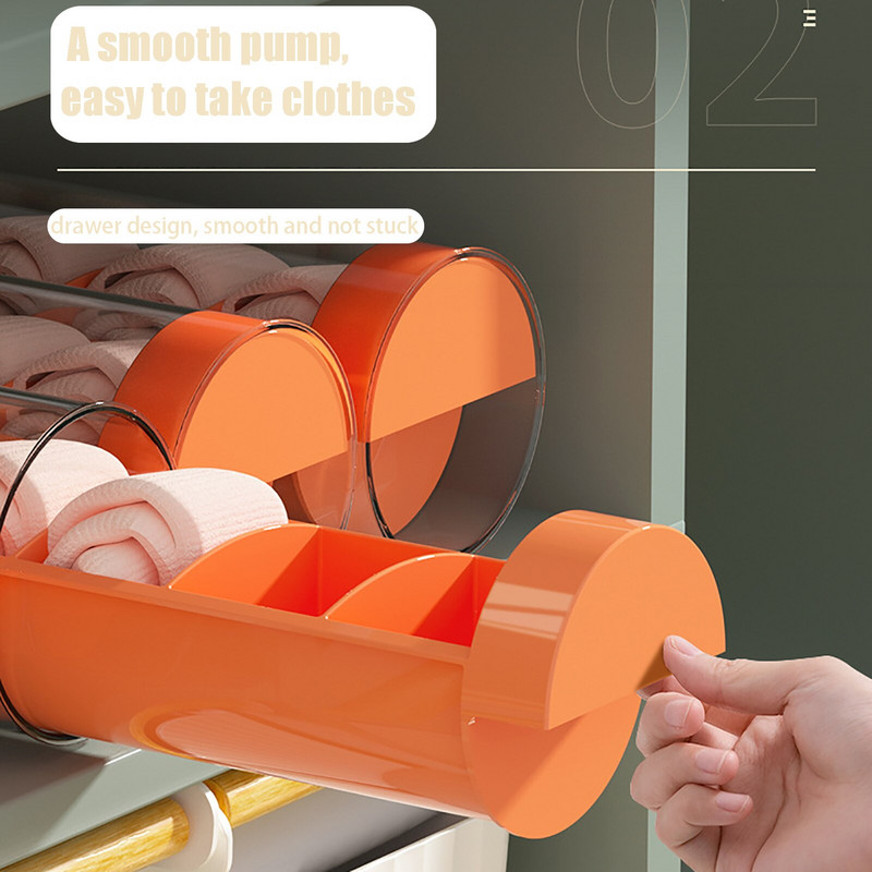 Szekrényrendező tárolódoboz átlátszó borítással összehajtható fehérnemű Szervezők Tárolóelválasztók Fiókrendező Ruhák