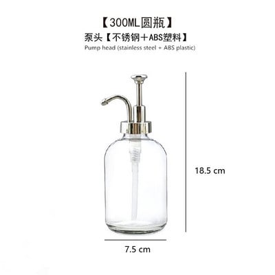 Átlátszó üveg lotion palack fürdőszobai szappanadagoló nyomós kézfertőtlenítő palack tusfürdő adagoló fertőtlenítő flakon