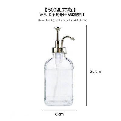 Átlátszó üveg lotion palack fürdőszobai szappanadagoló nyomós kézfertőtlenítő palack tusfürdő adagoló fertőtlenítő flakon