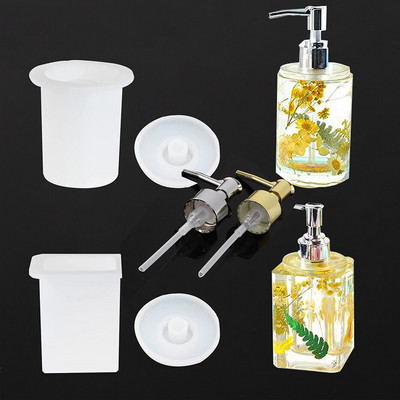 Διανομέας Pump Bottle Resin Mold DIY Lotion Soap Dispensers Καλούπια σιλικόνης για σαμπουάν κουζίνας μπάνιου αποθήκευσης βάζα φόρμα