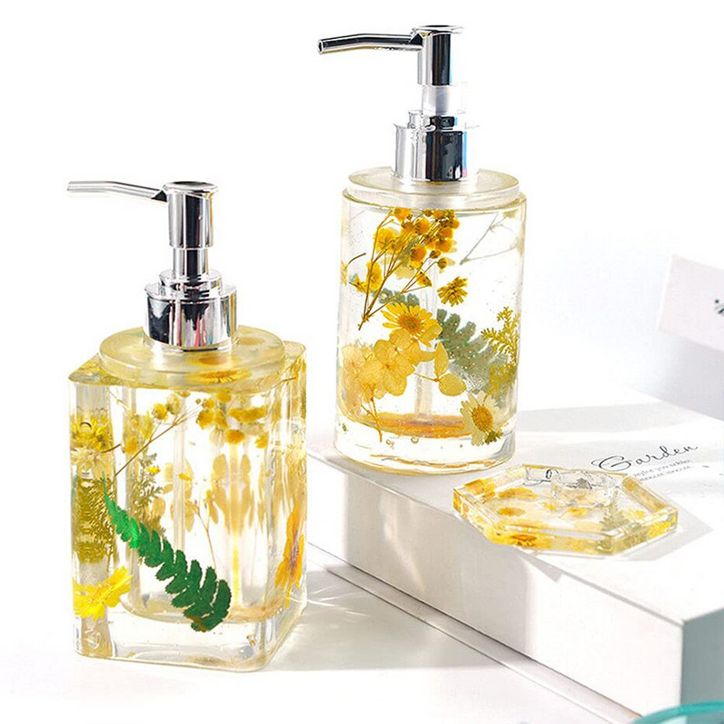 Διανομέας Pump Bottle Resin Mold DIY Lotion Soap Dispensers Καλούπια σιλικόνης για σαμπουάν κουζίνας μπάνιου αποθήκευσης βάζα φόρμα