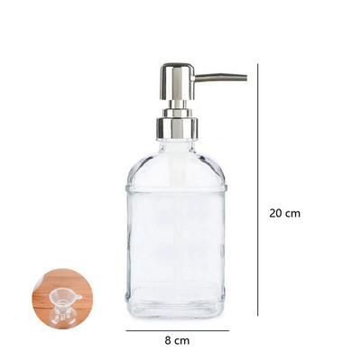 Fürdőszoba tároló üveg lotion palack szappanadagoló présfúvóka sampon flakon kézfertőtlenítő pumpás palack átlátszó tartály